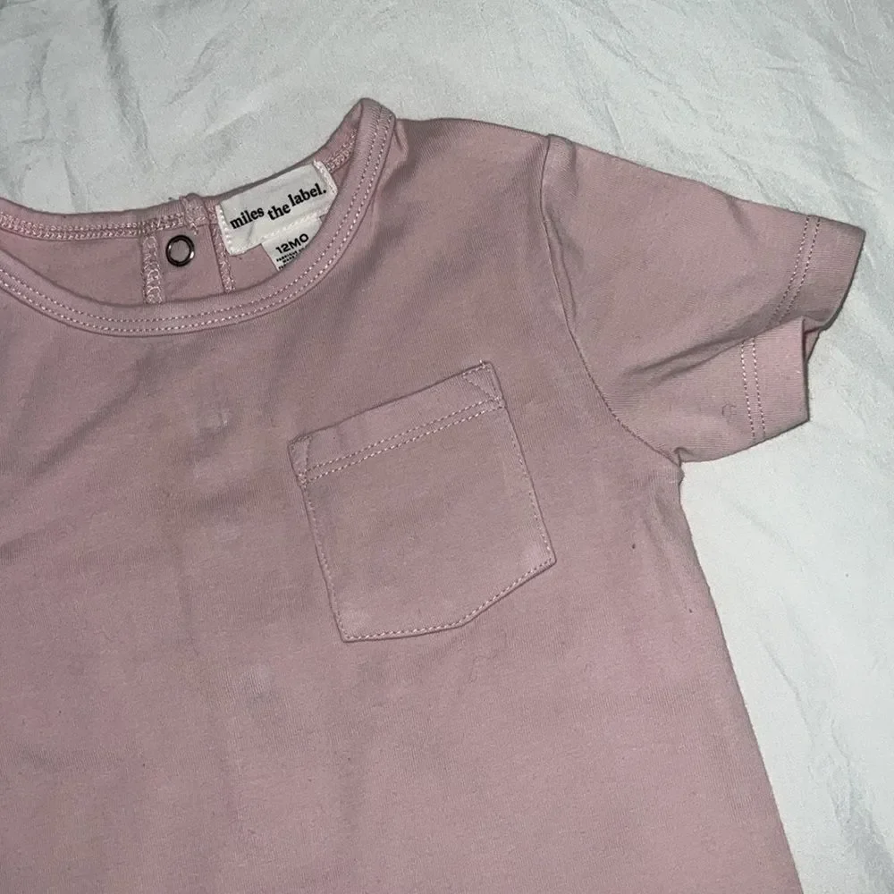 MILES THE LABEL BASIC CLOUDY PINK ROMPER 12M